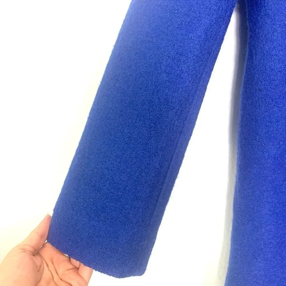 Lands End Royal Blue Wool Coat